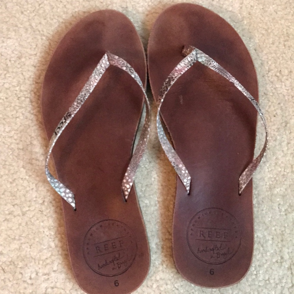 Reef snakeskin flip flops